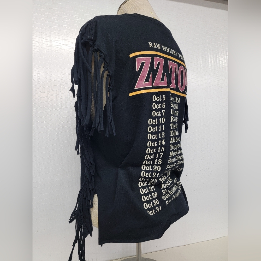**SOLD*******ZZ Top Raw Whiskey Tour Fringe Concert Tee - Upcycled - Picture 9 of 11